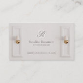 Elegante Monogram Professioneel Interieurontwerper Visitekaartje (Voorkant)