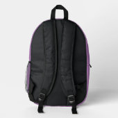 Elegante Monogram Purple Bedrukte Rugzak (Achterkant)