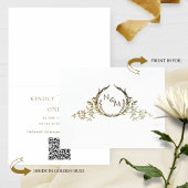 Elegante Monogram QR-code van de echte Folie RSVP  Folie Kaarten