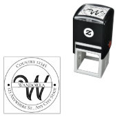 Elegante Monogram Retouradres Zelfinkende Stempel (In situ)