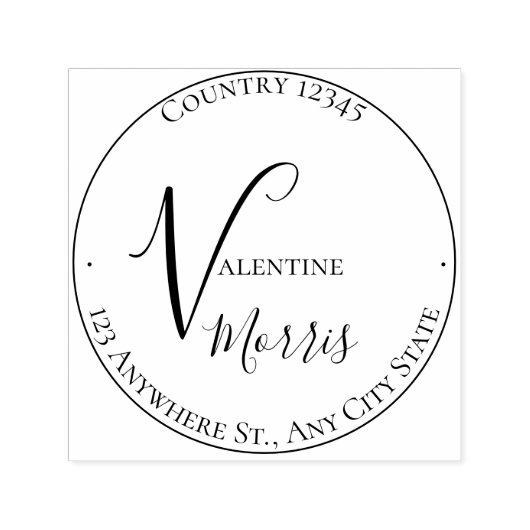 Elegante Monogram Retouradres Zelfinkende Stempel (Design)