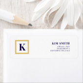 Elegante Monogram Retouradreslabels Etiket (Insitu)