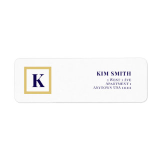 Elegante Monogram Retouradreslabels Etiket