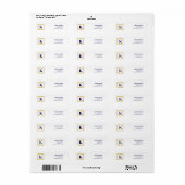 Elegante Monogram Retouradreslabels Etiket (Full Sheet)