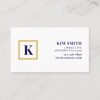 Elegante Monogram Retouradreslabels Visitekaartje