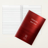 Elegante Monogram Rode Reis Notitieboek (Binnen)