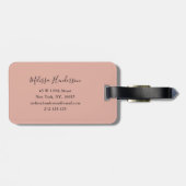 Elegante Monogram Rose Goud Paillette Bagagelabel (Achterkant horizontaal)