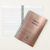 Elegante Monogram Rose Goud Reis Notitieboek (Binnen)