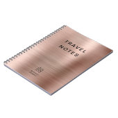 Elegante Monogram Roze Goud Reis Notitieboek (Linkerzijde)