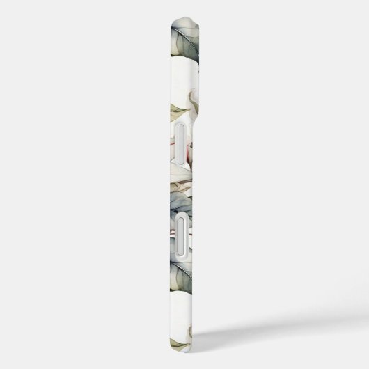 Elegante monogram roze ponsettia iPad case (Achterkant / Rechts)