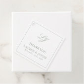 Elegante Monogram Sage Groen Bedankt Trouwen Bedankjes Labels (In situ)