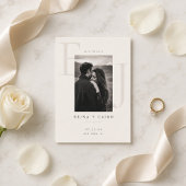 Elegante Monogram Save The Date Foto Kaart
