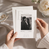 Elegante Monogram Save The Date Foto Kaart
