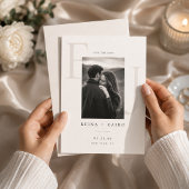 Elegante Monogram Save The Date Foto Kaart