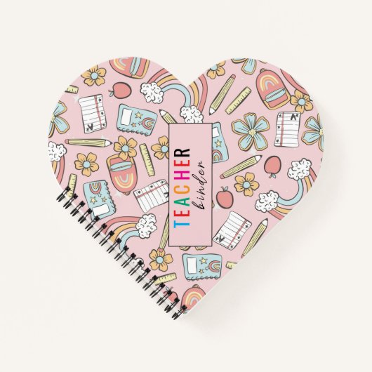 Elegante monogram schrift kantoor school 3 ringban notitieboek (Voorkant)