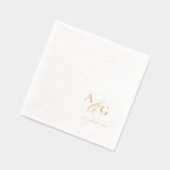 Elegante Monogram Script Ampersand Trouw Goud Folie Servetten (Links)