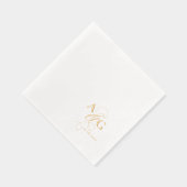 Elegante Monogram Script Ampersand Trouw Goud Folie Servetten (Rechts)