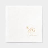Elegante Monogram Script Ampersand Trouw Goud Folie Servetten (Voorkant)