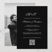 Elegante Monogram Script Foto Traditionele bruilof Kaart (Voorkant / Achterkant)