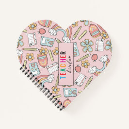 Elegante Monogram Script Kantoor School 3 Ring Bin Notitieboek