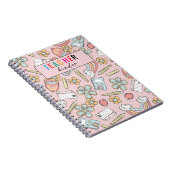 Elegante Monogram Script Kantoor School 3 Ring Bin Notitieboek (Rechterzijde)