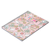 Elegante Monogram Script Kantoor School 3 Ring Bin Notitieboek (Linkerzijde)