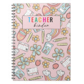 Elegante Monogram Script Kantoor School 3 Ring Bin Notitieboek (Voorkant)