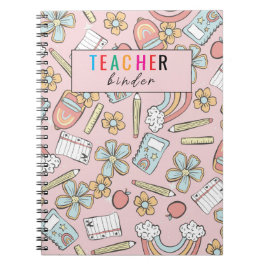 Elegante Monogram Script Kantoor School 3 Ring Bin Notitieboek