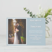 Elegante Monogram Script Kleur Foto bruiloft Kaart (Staand voorkant)