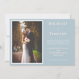 Elegante Monogram Script Kleur Foto bruiloft Kaart