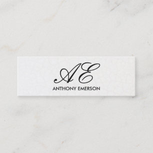 Elegante Monogram Script Moderne Achtergrond Mini Visitekaartje