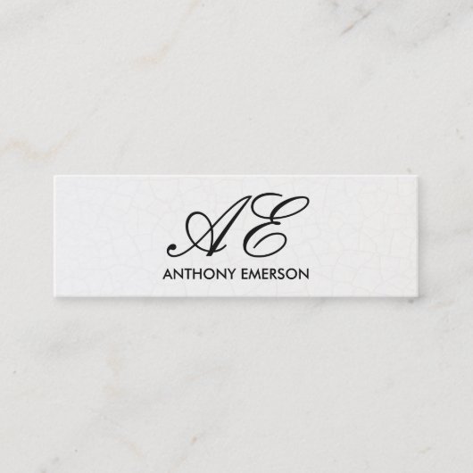 Elegante Monogram Script Moderne Achtergrond Mini Visitekaartje (Voorkant)