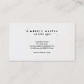 Elegante Monogram Script Moderne Achtergrond Visitekaartje (Achterkant)