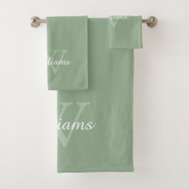Elegante Monogram Script Naam Bad Handdoek
