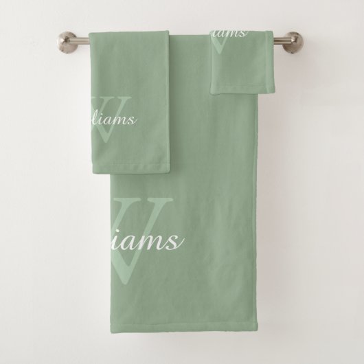 Elegante Monogram Script Naam Bad Handdoek (Insitu)