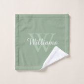 Elegante Monogram Script Naam Bad Handdoek (Wasdoekje)