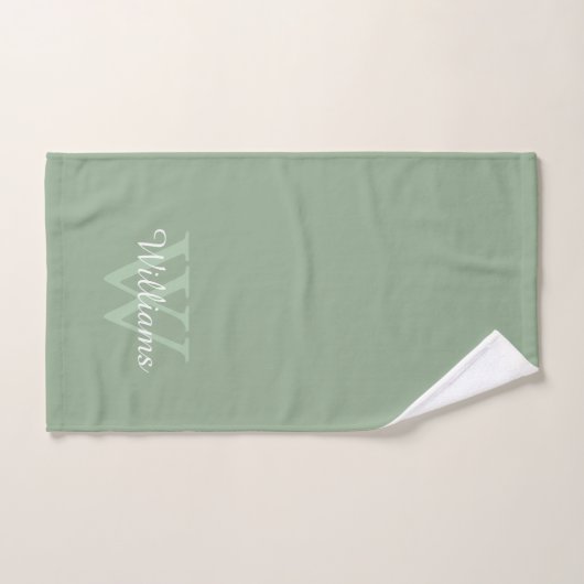 Elegante Monogram Script Naam Bad Handdoek (Handdoek)