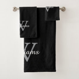 Elegante Monogram Script Naam Bad Handdoek