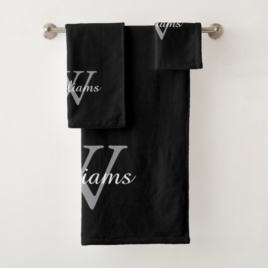 Elegante Monogram Script Naam Bad Handdoek (Insitu)