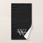 Elegante Monogram Script Naam Bad Handdoek (Handdoek)