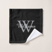 Elegante Monogram Script Naam Bad Handdoek (Wasdoekje)