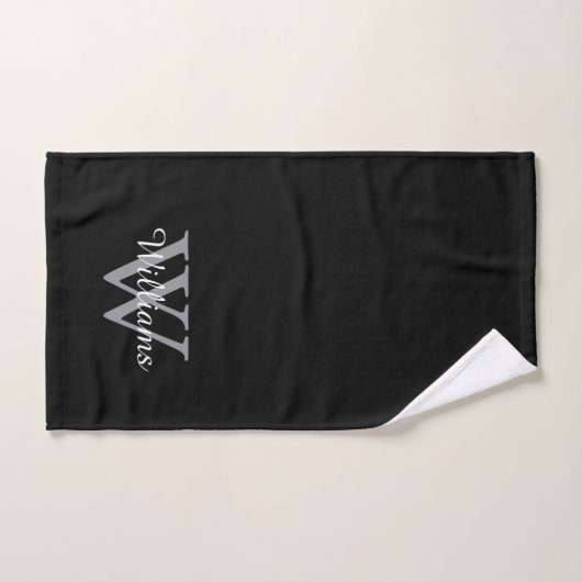 Elegante Monogram Script Naam Bad Handdoek (Handdoek)