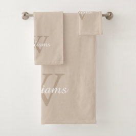 Elegante Monogram Script Naam Bad Handdoek