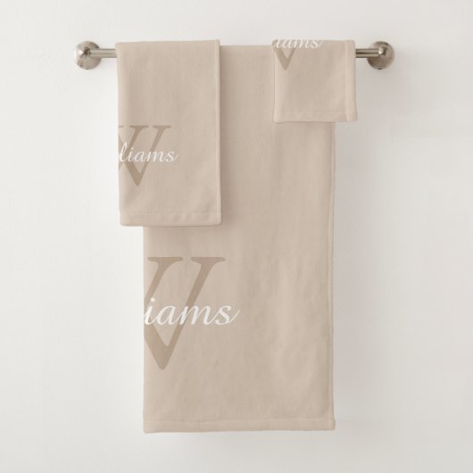 Elegante Monogram Script Naam Bad Handdoek (Insitu)