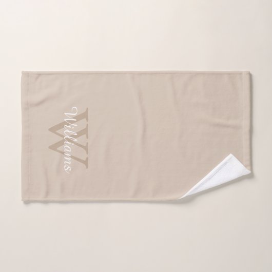 Elegante Monogram Script Naam Bad Handdoek (Handdoek)