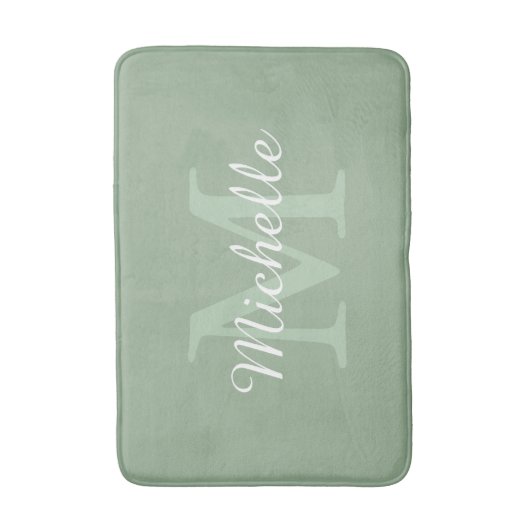 Elegante Monogram Script Naam Badmat (Voorkant Verticaal)