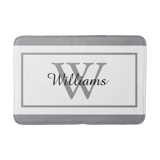 Elegante Monogram Script Naam Badmat (Voorkant)