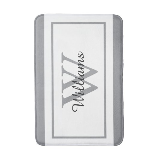 Elegante Monogram Script Naam Badmat (Voorkant Verticaal)