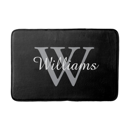 Elegante Monogram Script Naam Badmat (Voorkant)