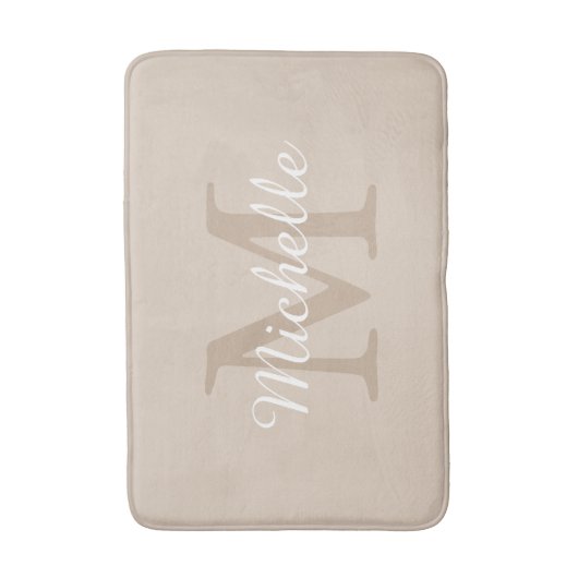 Elegante Monogram Script Naam Badmat (Voorkant Verticaal)